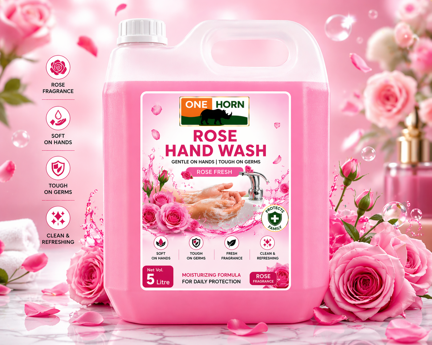 ONEHORN Rose Hand Wash – 5 Litre